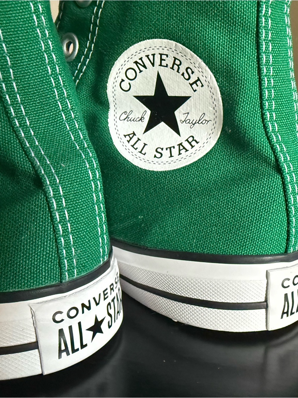 Converse Chuck Taylor All Star High Top Sneakers Green Canvas Unisex - Picture 3 of 6